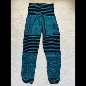 Lofbaz Blue Smocked Waist Harem Pants